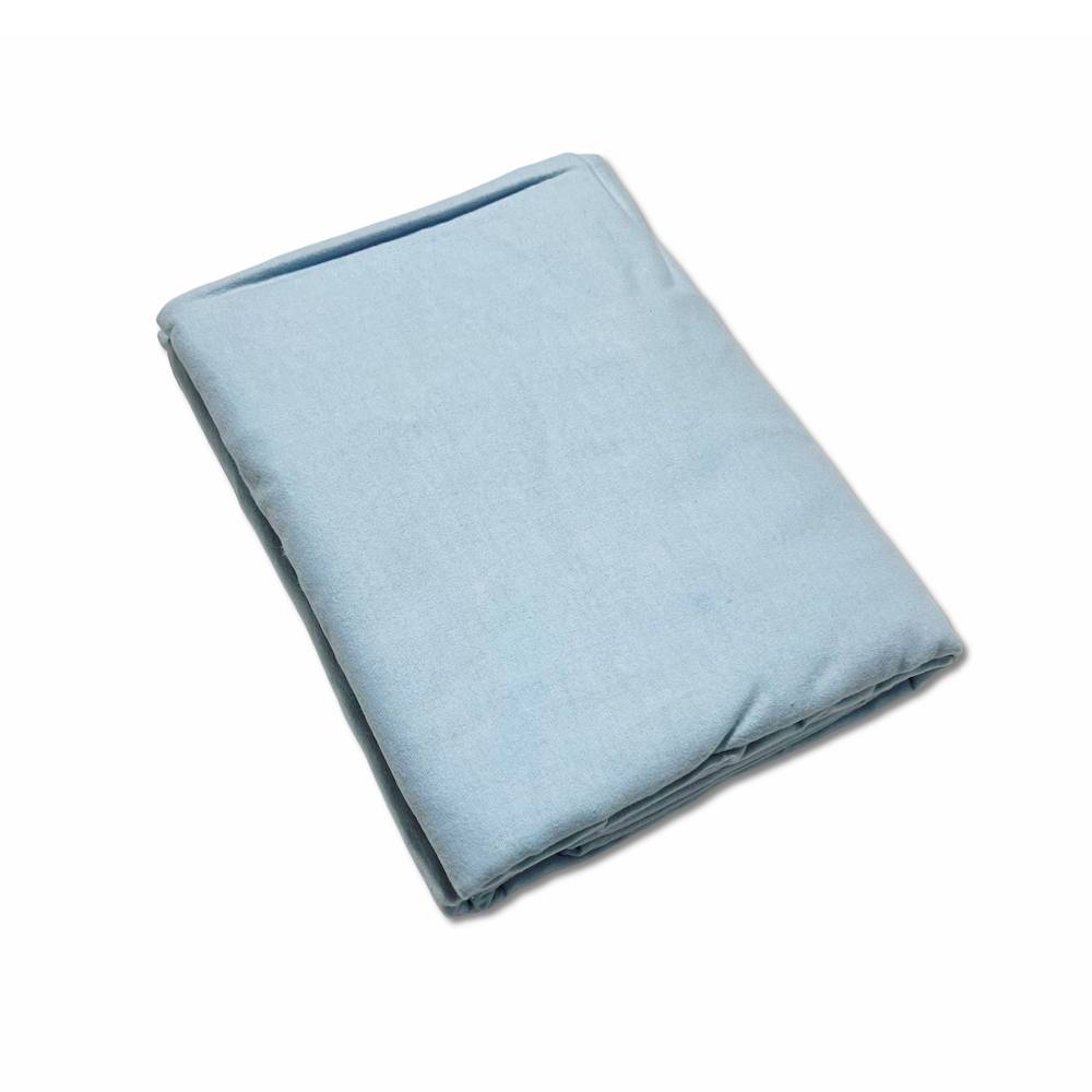 Lenzuolo in flanella da sotto con angoli azzurro singolo