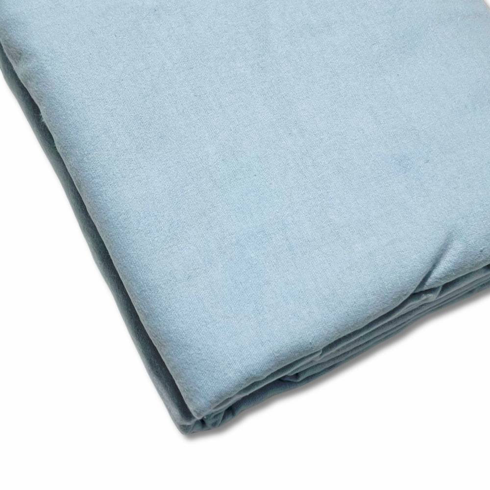 Lenzuolo in flanella da sotto con angoli azzurro singolo