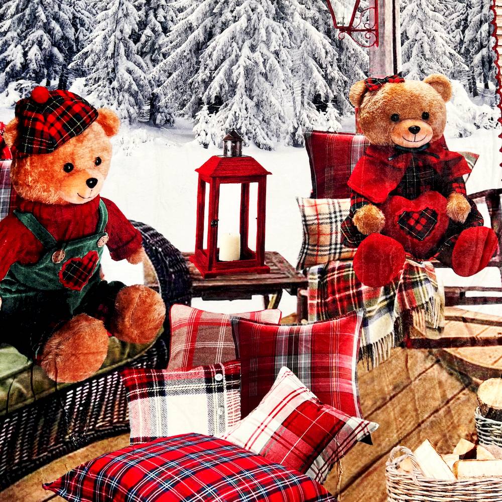 Plaid Sherpa stampa digitale Teddy Orsetti 130 x 160