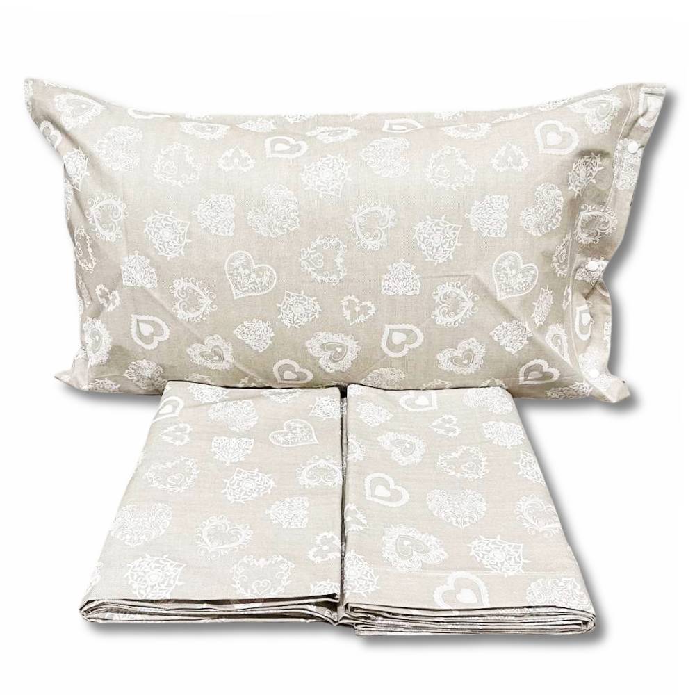 Parure copripiumino Cuori bianchi matrimoniale