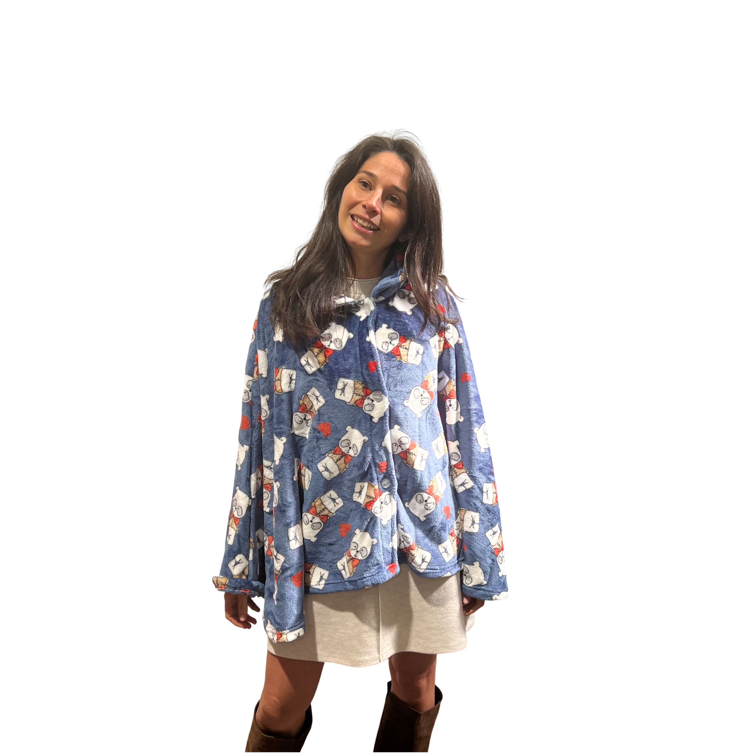 Mantella - Poncho stampa Orsetto