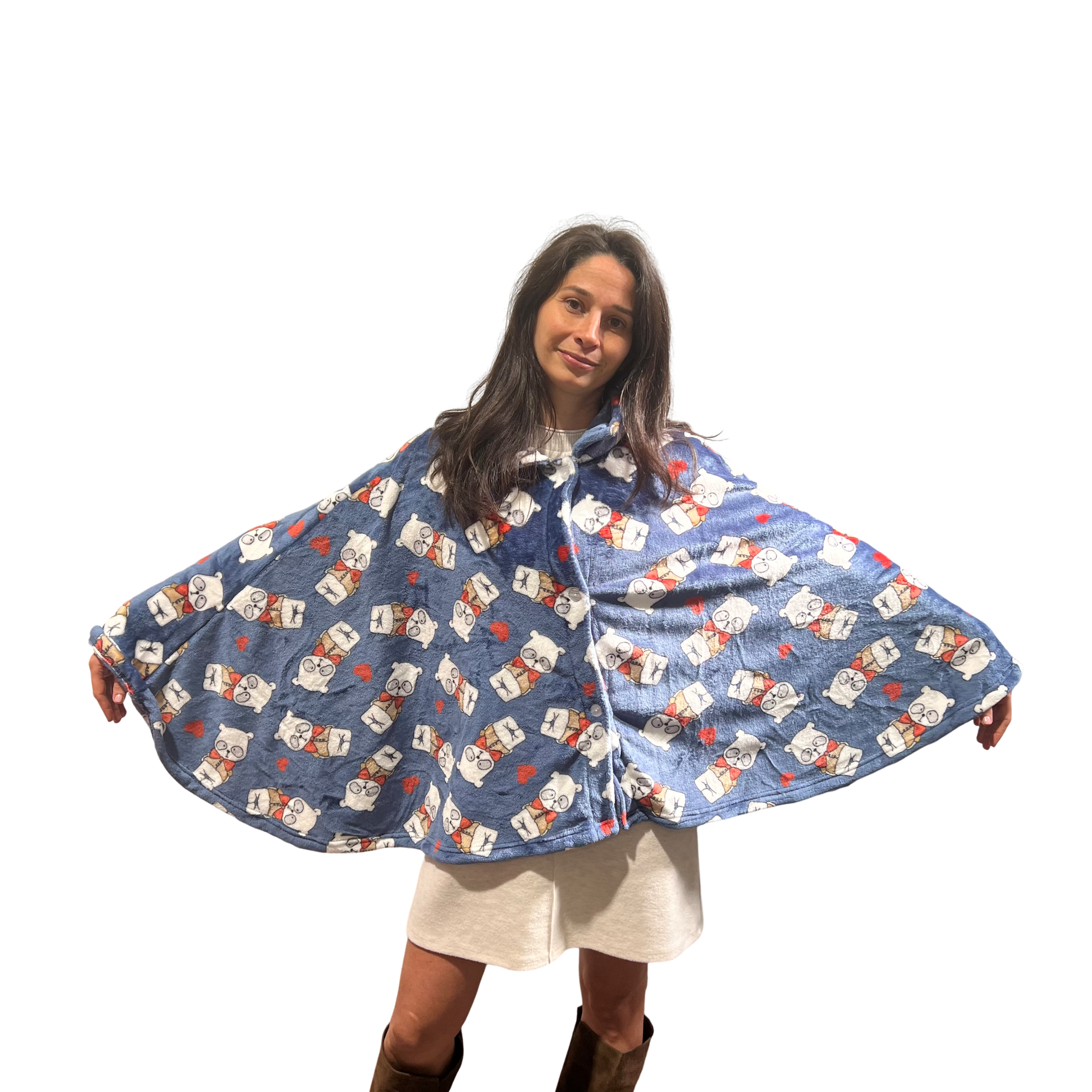 Mantella - Poncho stampa Orsetto