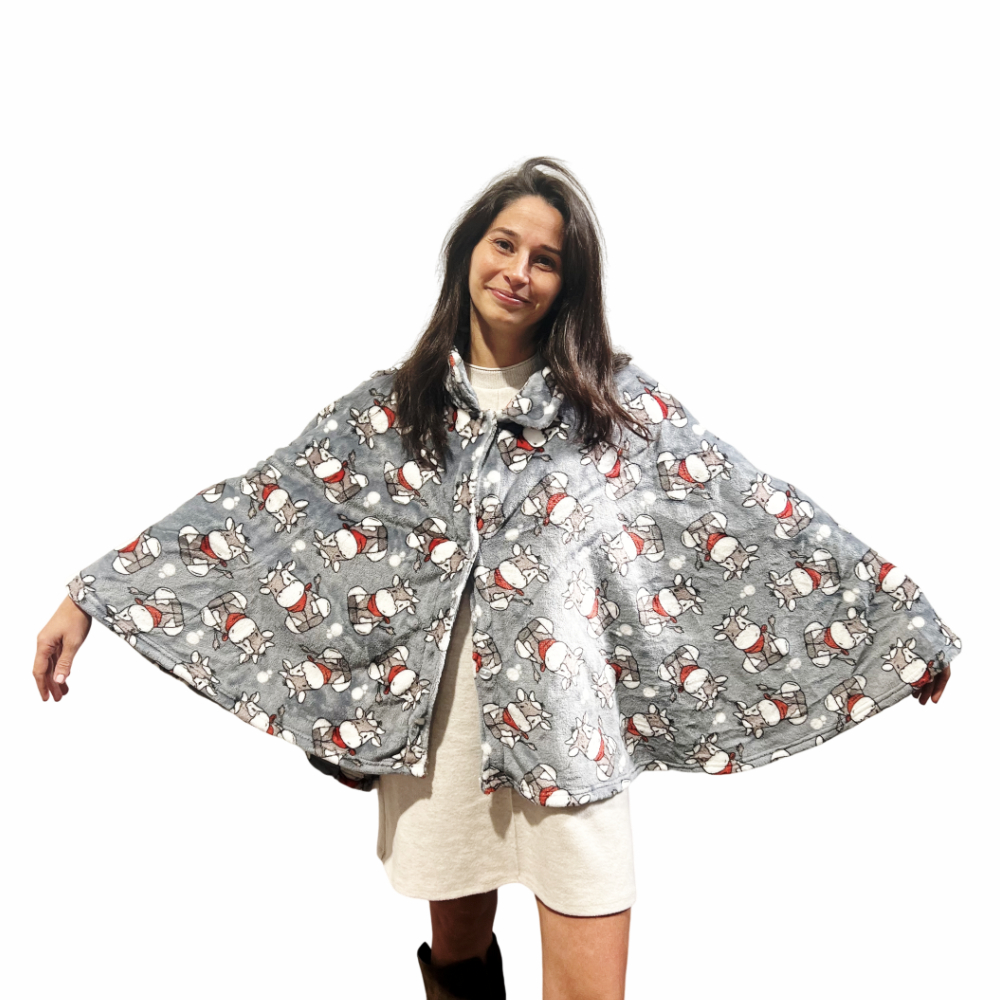 Mantella - Poncho stampa Mucca
