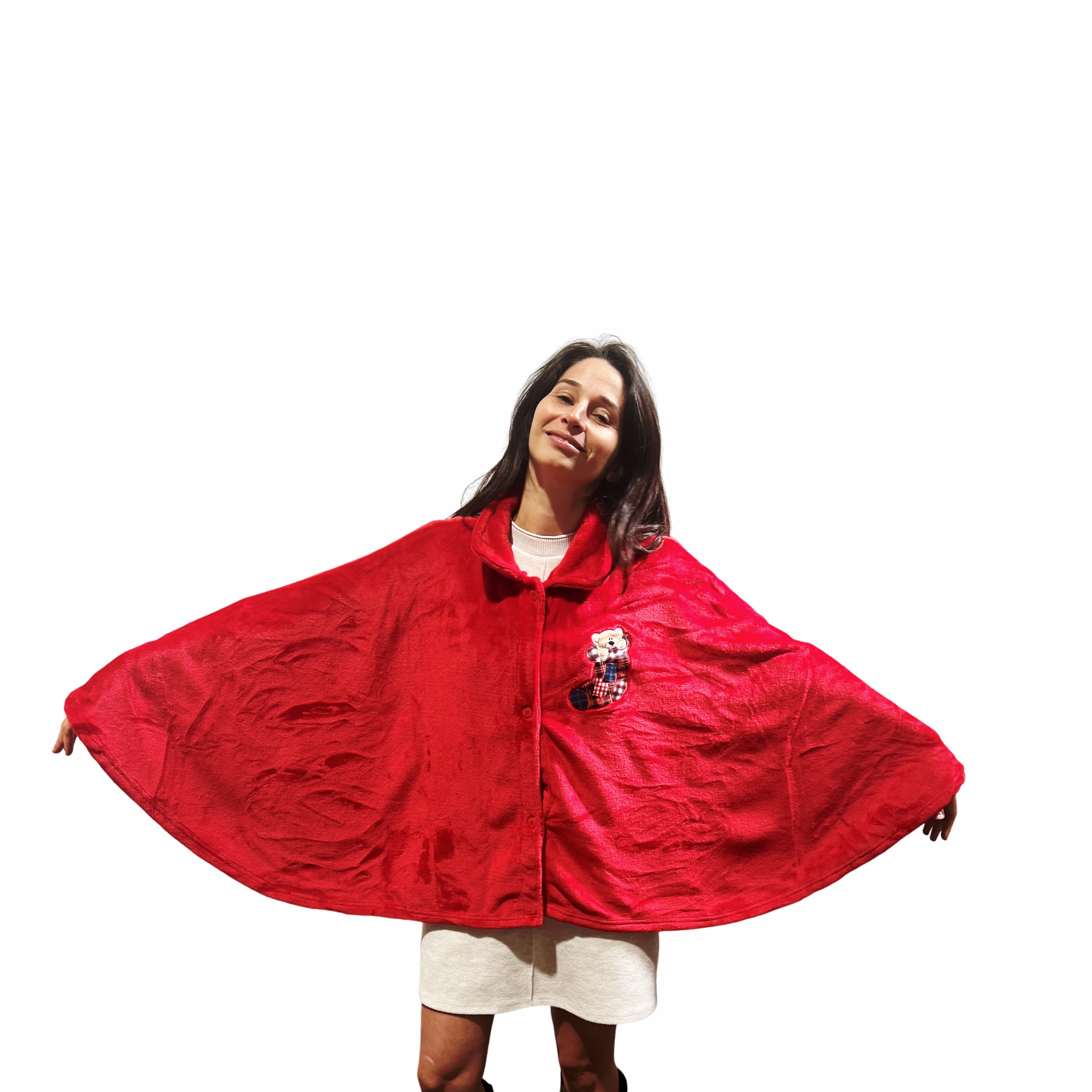 Mantella - Poncho Orsetto nella calza ricamato