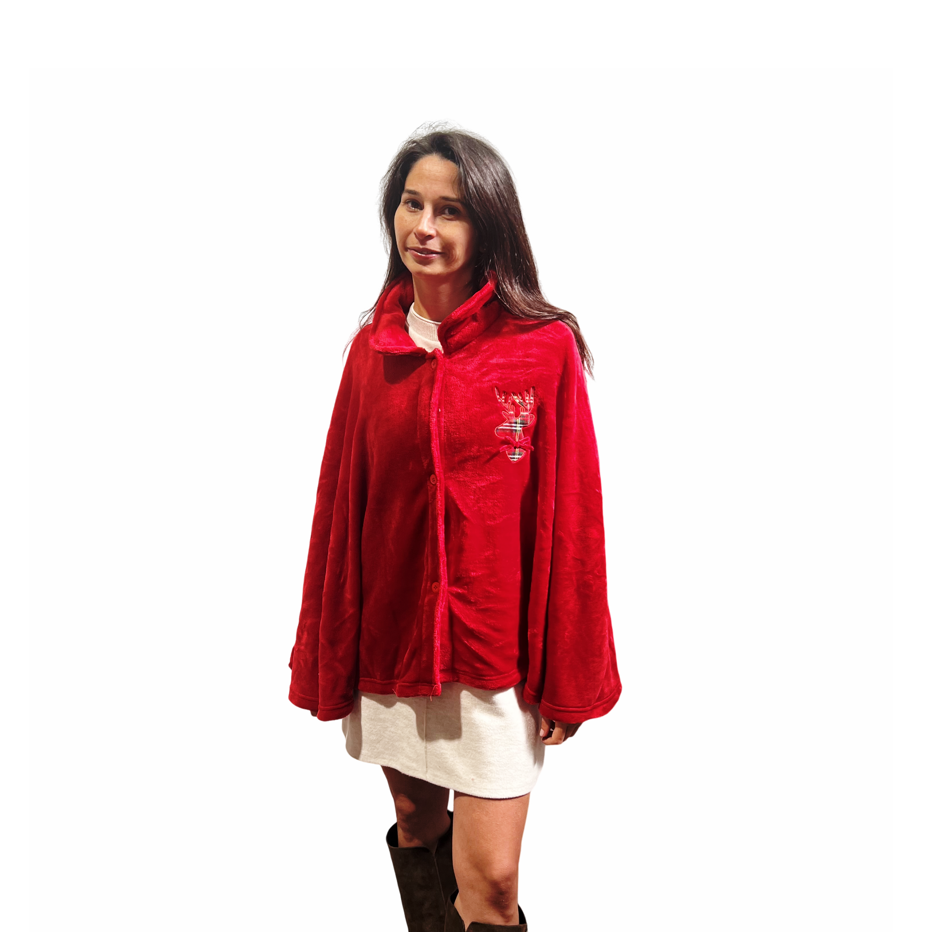 Mantella - Poncho Cervo ricamato