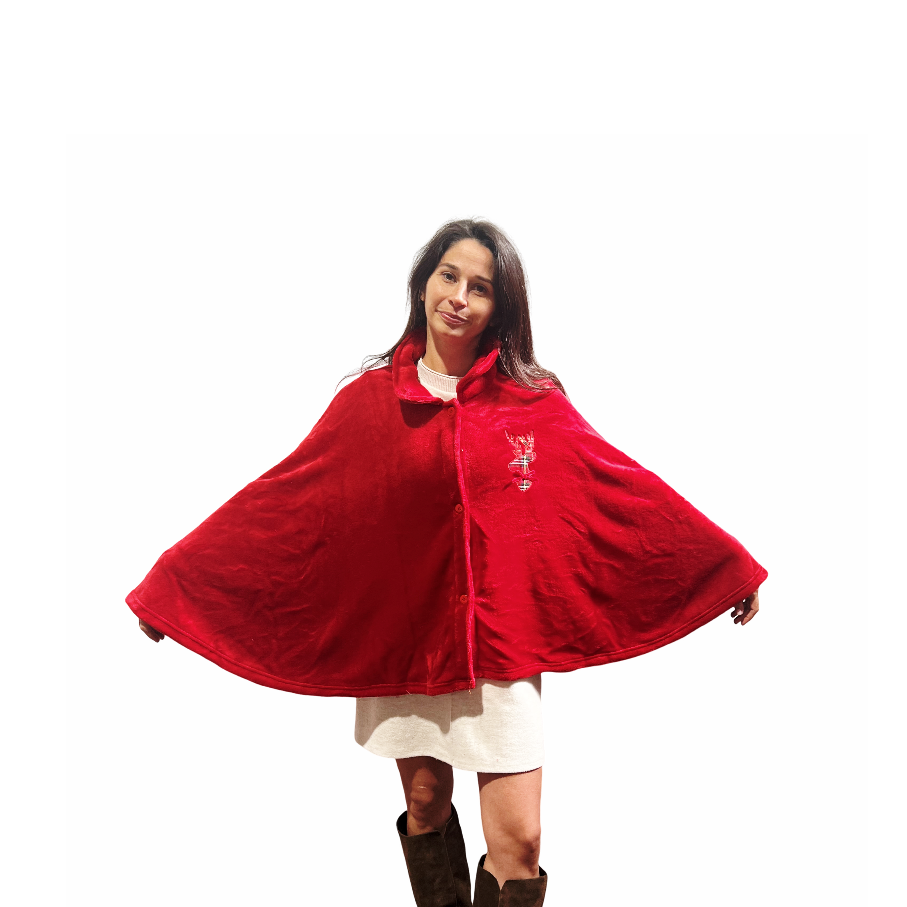 Mantella - Poncho Cervo ricamato