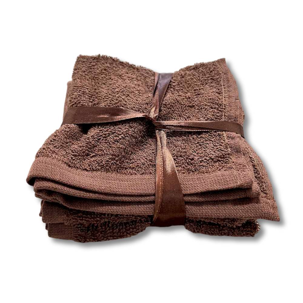 Set 4 lavette marrone cioccolato Personalizzate