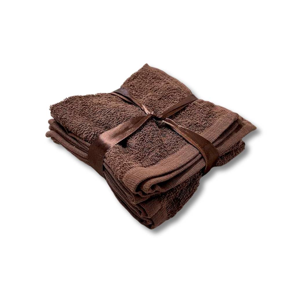 Set 4 lavette marrone cioccolato Personalizzate