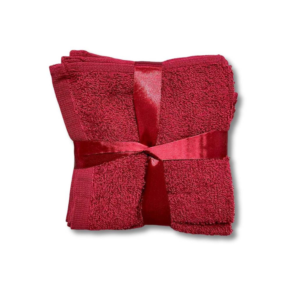 Set 4 lavette bordeaux Personalizzate