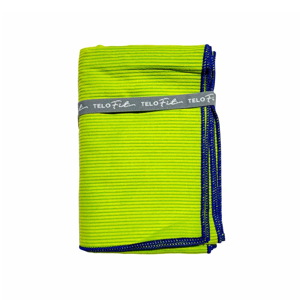 Telo Microfibra Fit verde bordo blu