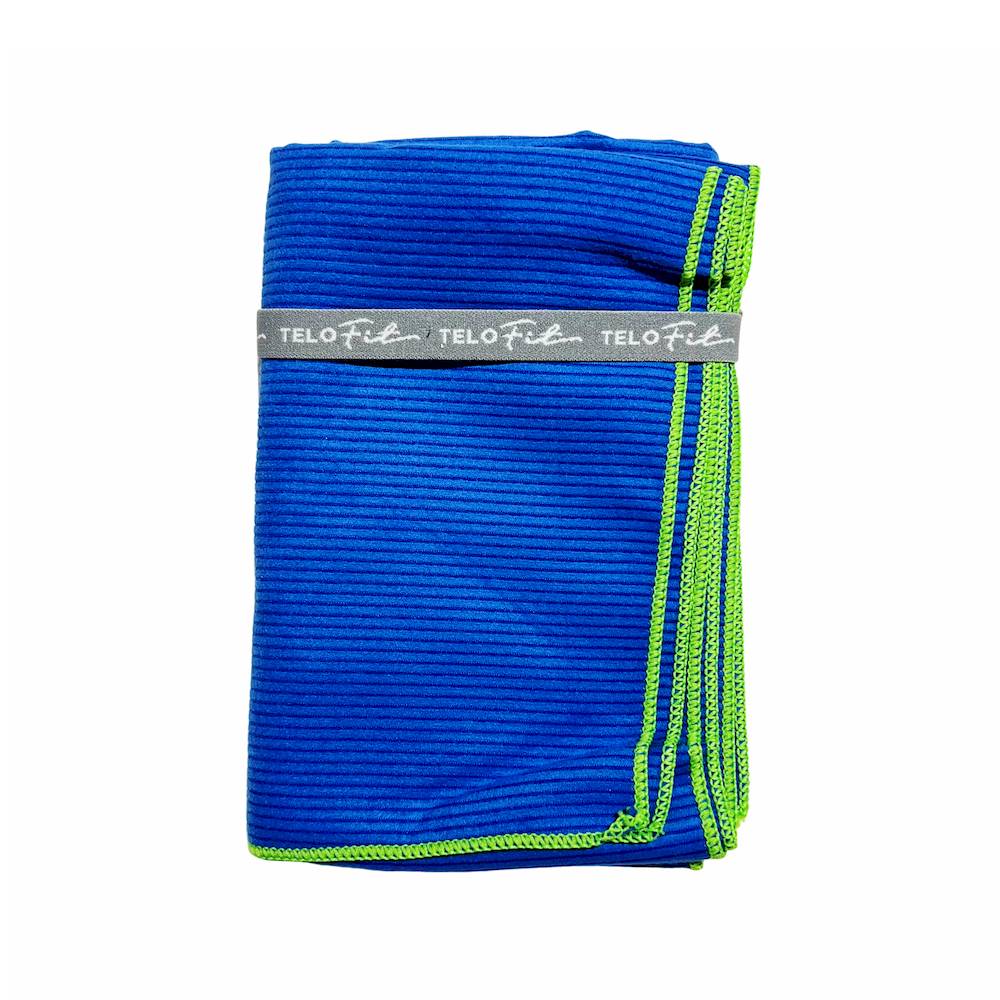 Telo Microfibra Fit Azzurro bordo verde