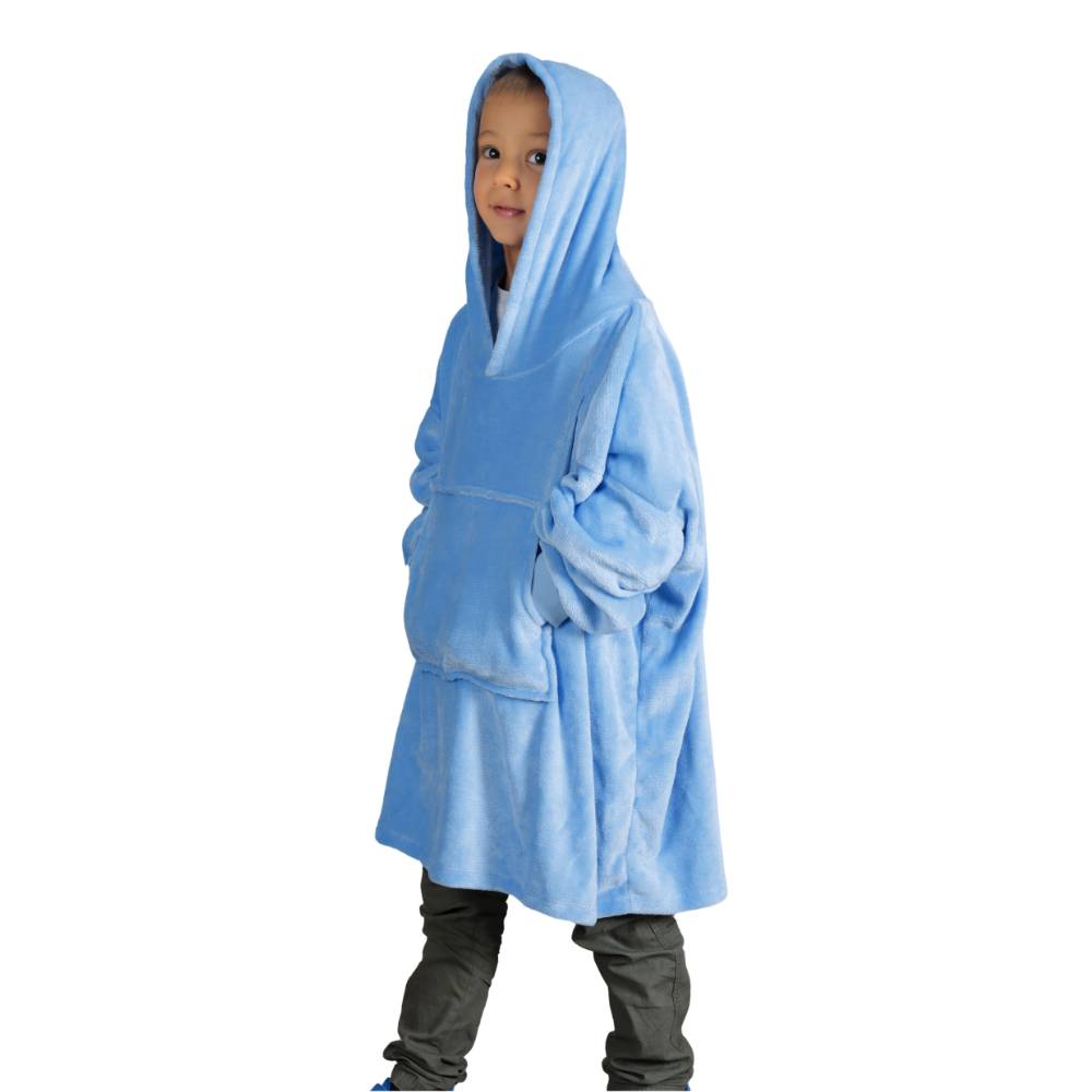 Felpone oversize Brighton Bimbo flannel azzurro
