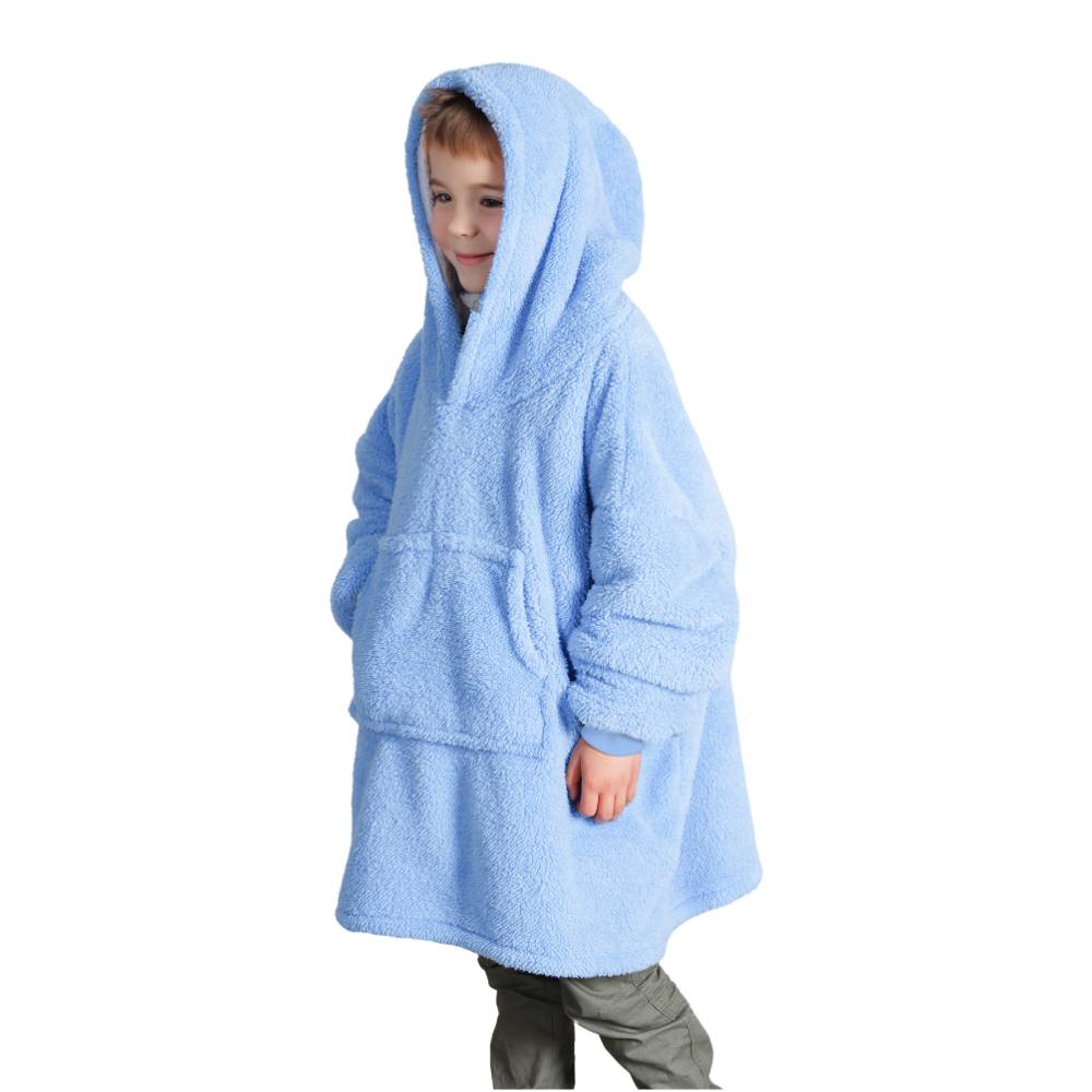 Felpone oversize Midlands Bimbo sherpa Azzurro