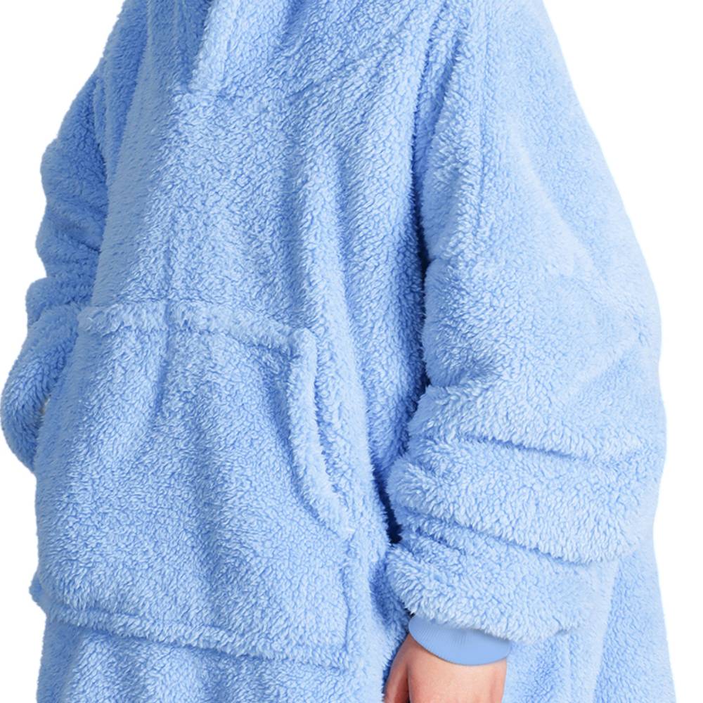 Felpone oversize Midlands Bimbo sherpa Azzurro