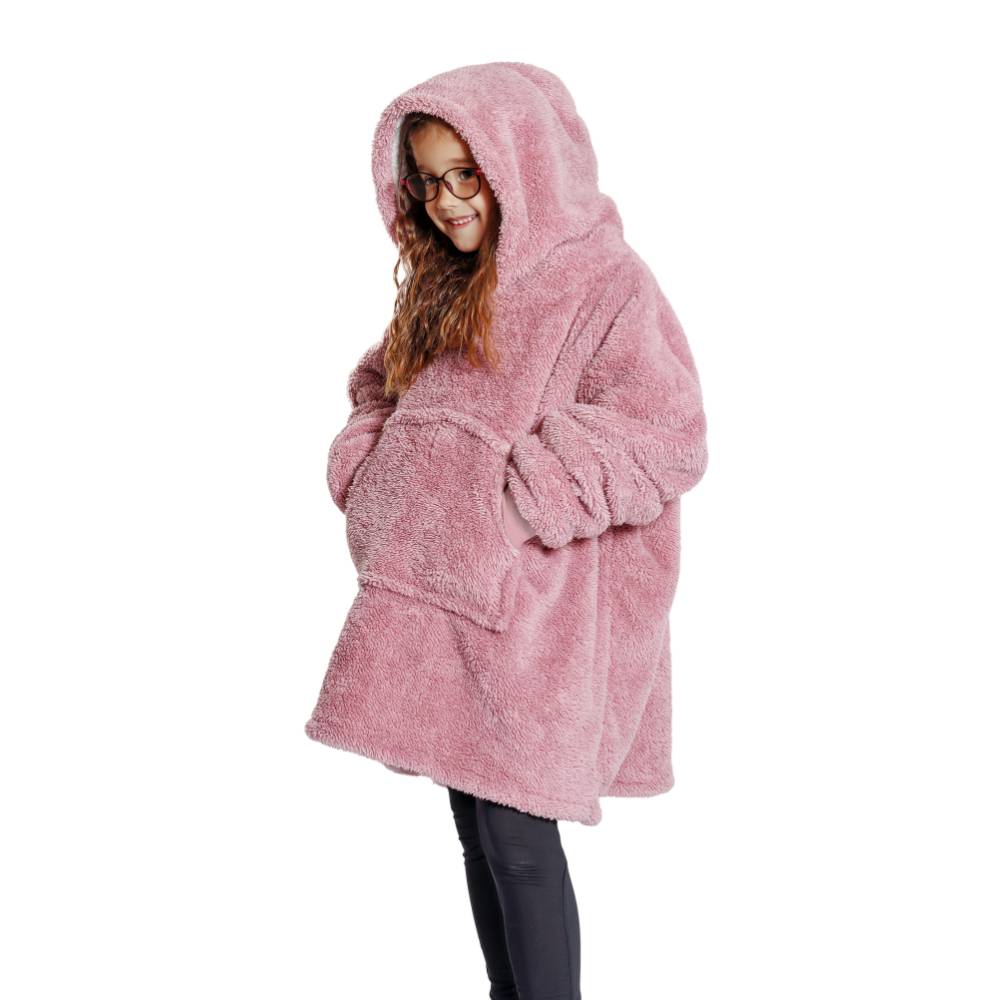 Felpone oversize Midlands Bimbo sherpa Rosa