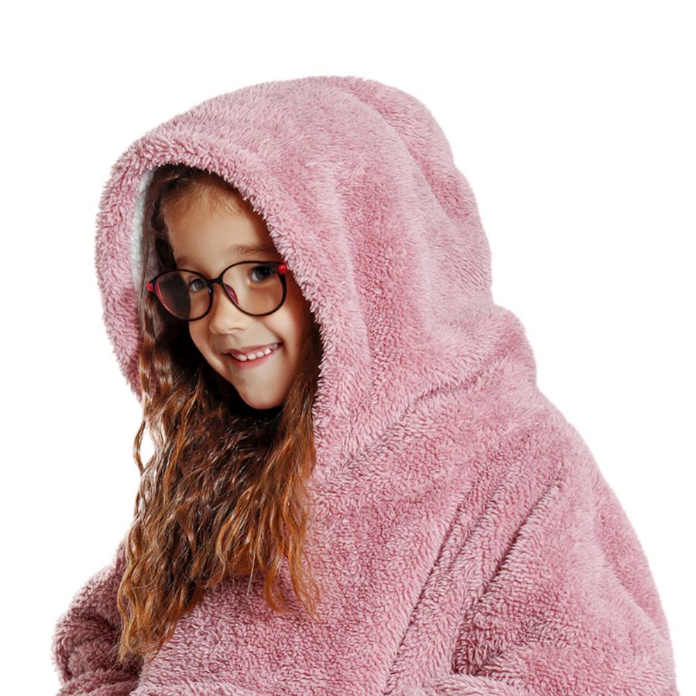 Felpone oversize Midlands Bimbo sherpa Rosa