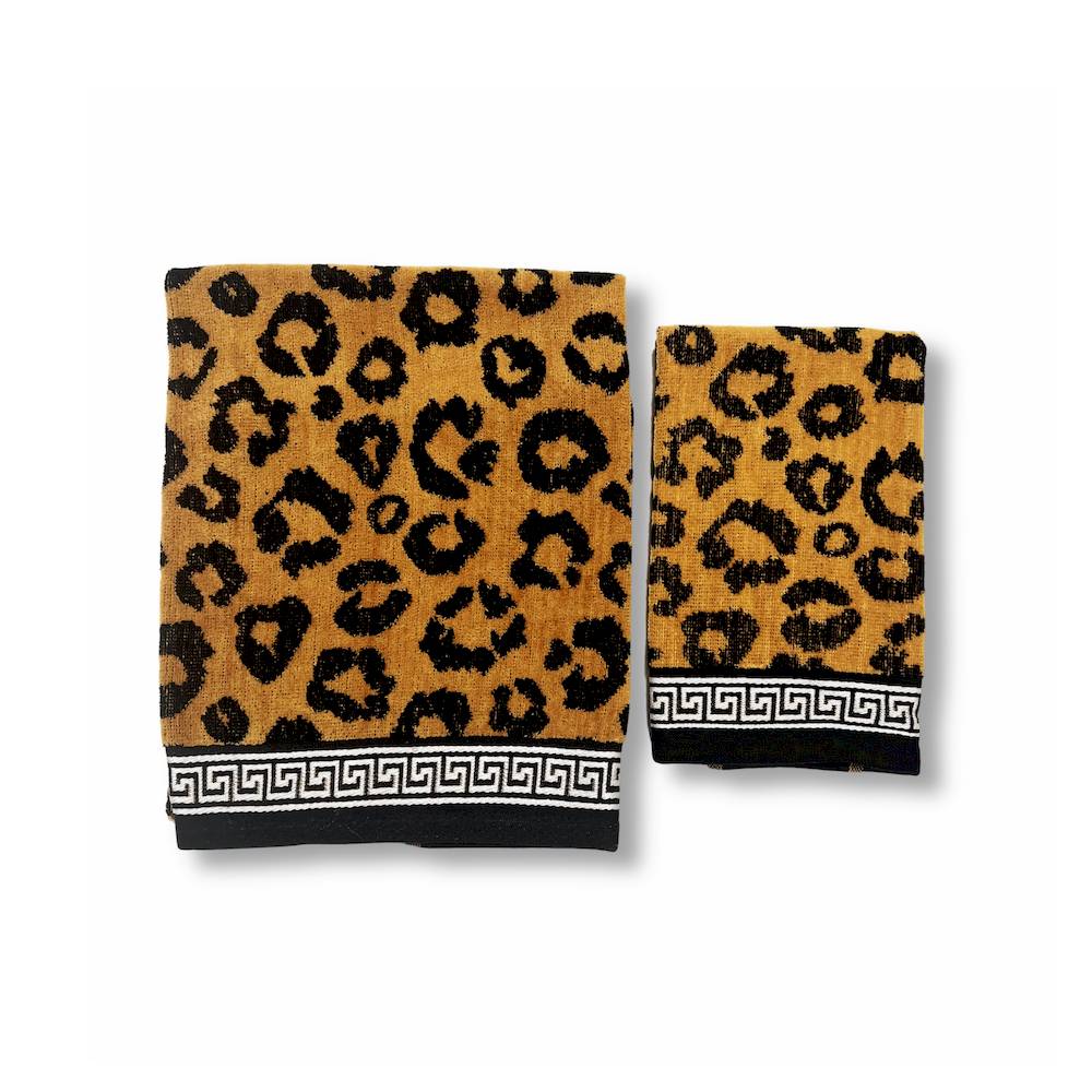 Coppia asciugamani Cleo Leopardata