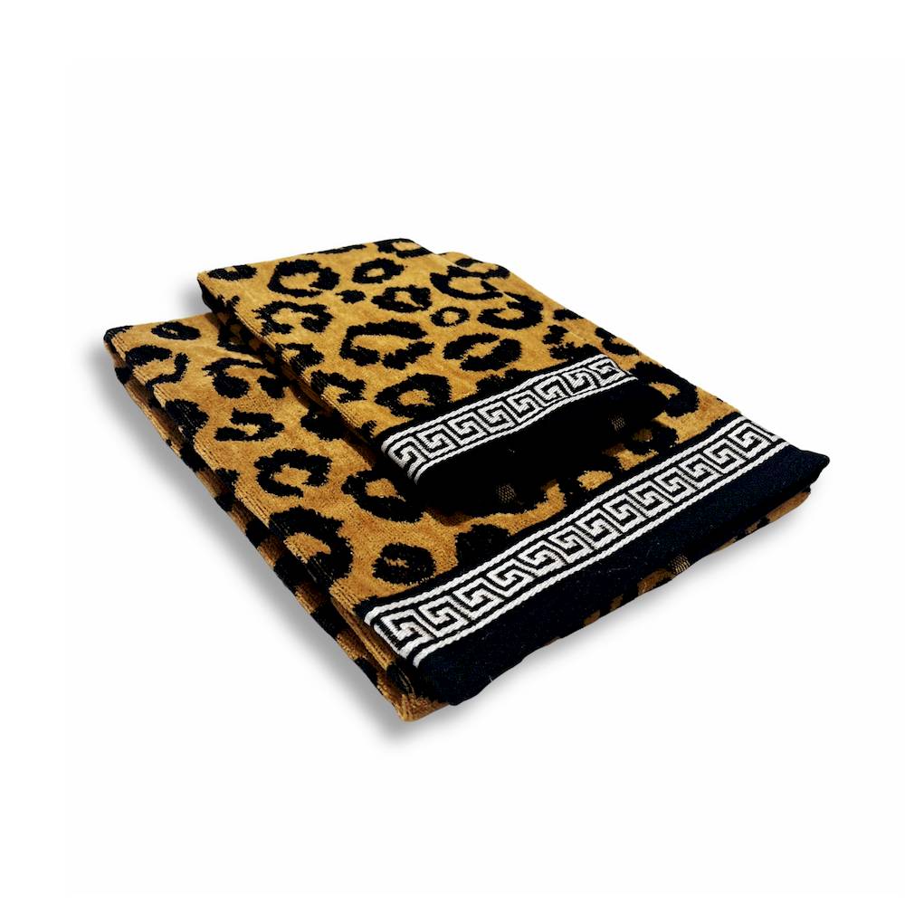 Coppia asciugamani Cleo Leopardata