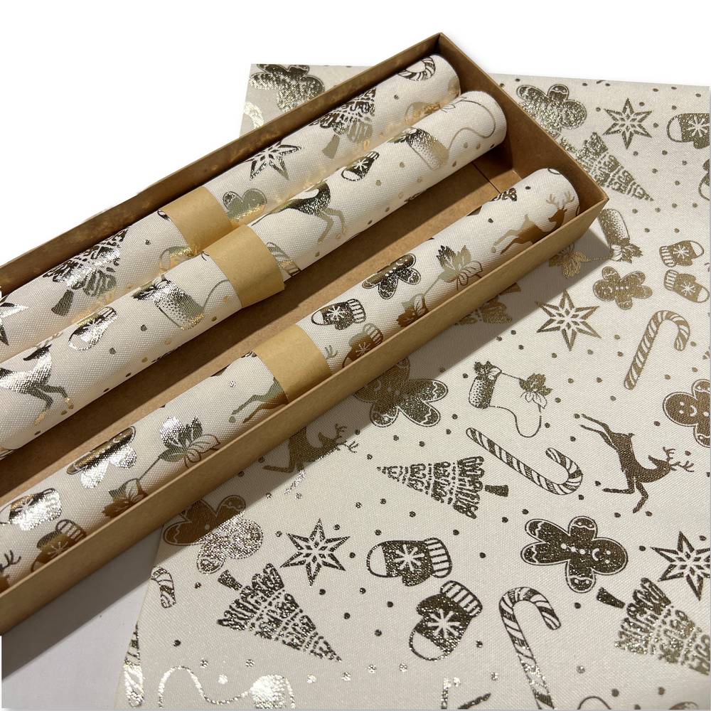 Set 4 Tovagliette in tessuto laminato Atmosfera Natalizia