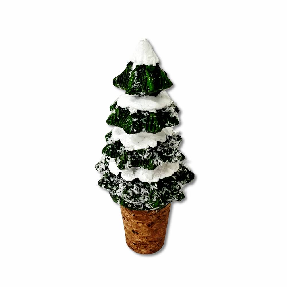 Tappo per bottiglia albero innevato
