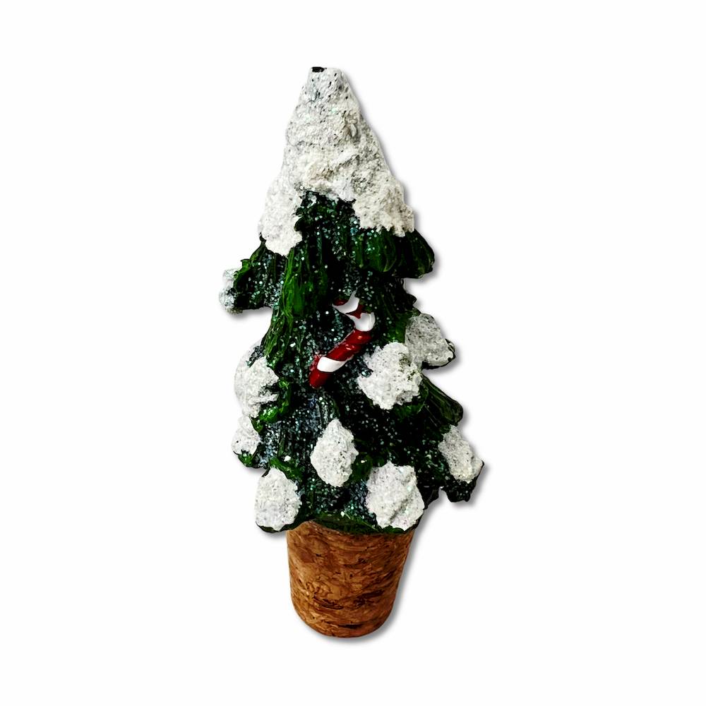 Tappo per bottiglia Albero innevato con lecca lecca