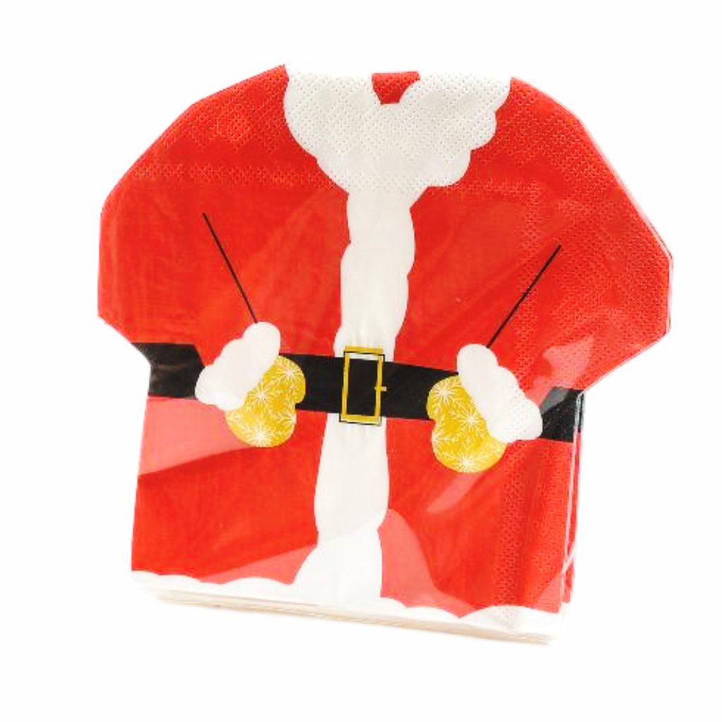 Confezione 15 tovaglioli Sagomati Babbo Natale cm 33 x 33