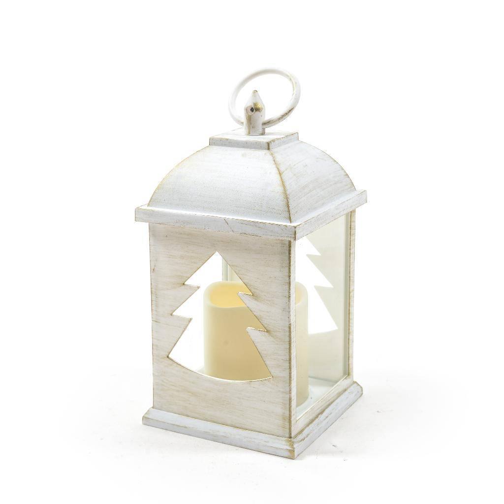 Lanterna Bianca con Candela Led