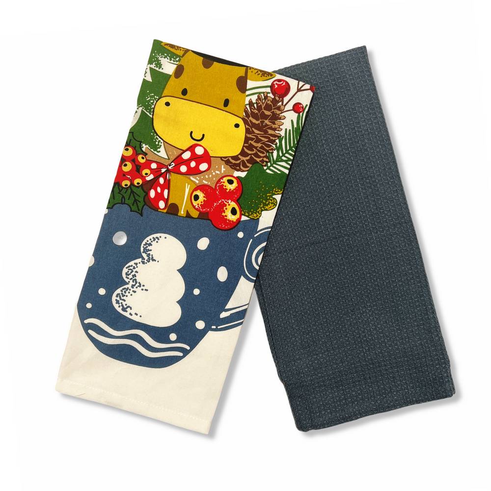 Set 2 Strofinacci Christmas Zoo Giraffa