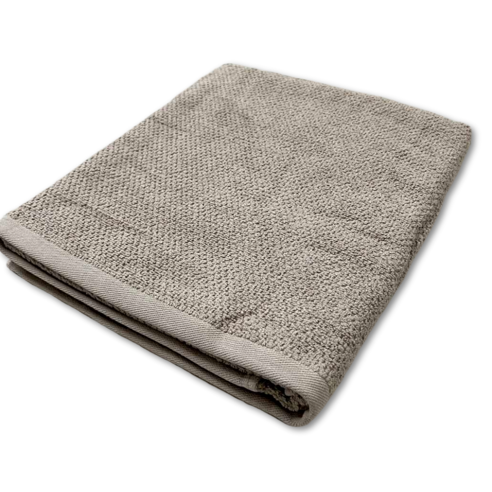 Coppia asciugamani chicco di riso tortora