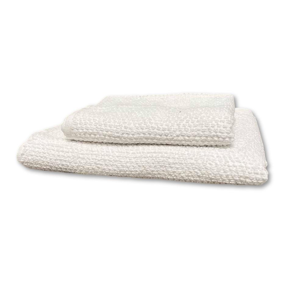 Coppia asciugamani chicco di riso Bianco