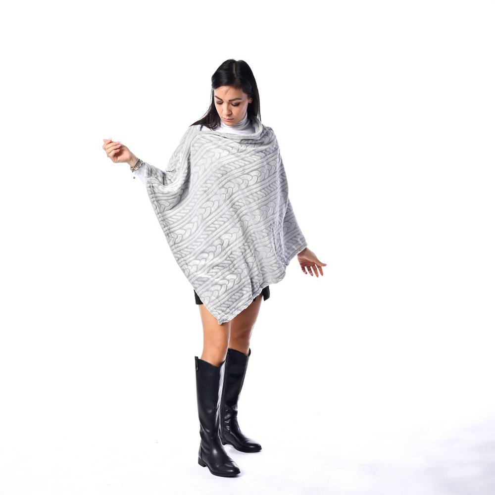 Poncho intrecciato grigio Personalizzato