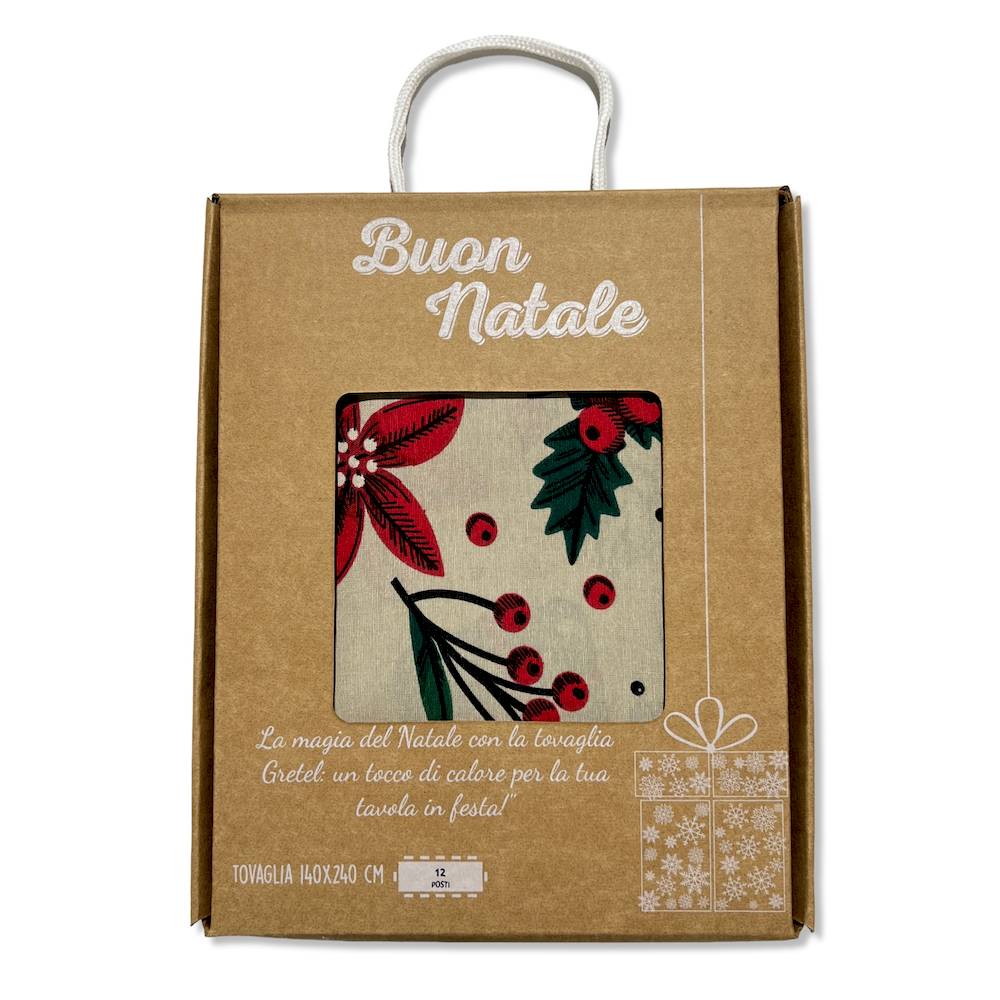 Tovaglia in scatola regalo Gretel Agrifoglio 140 x 240
