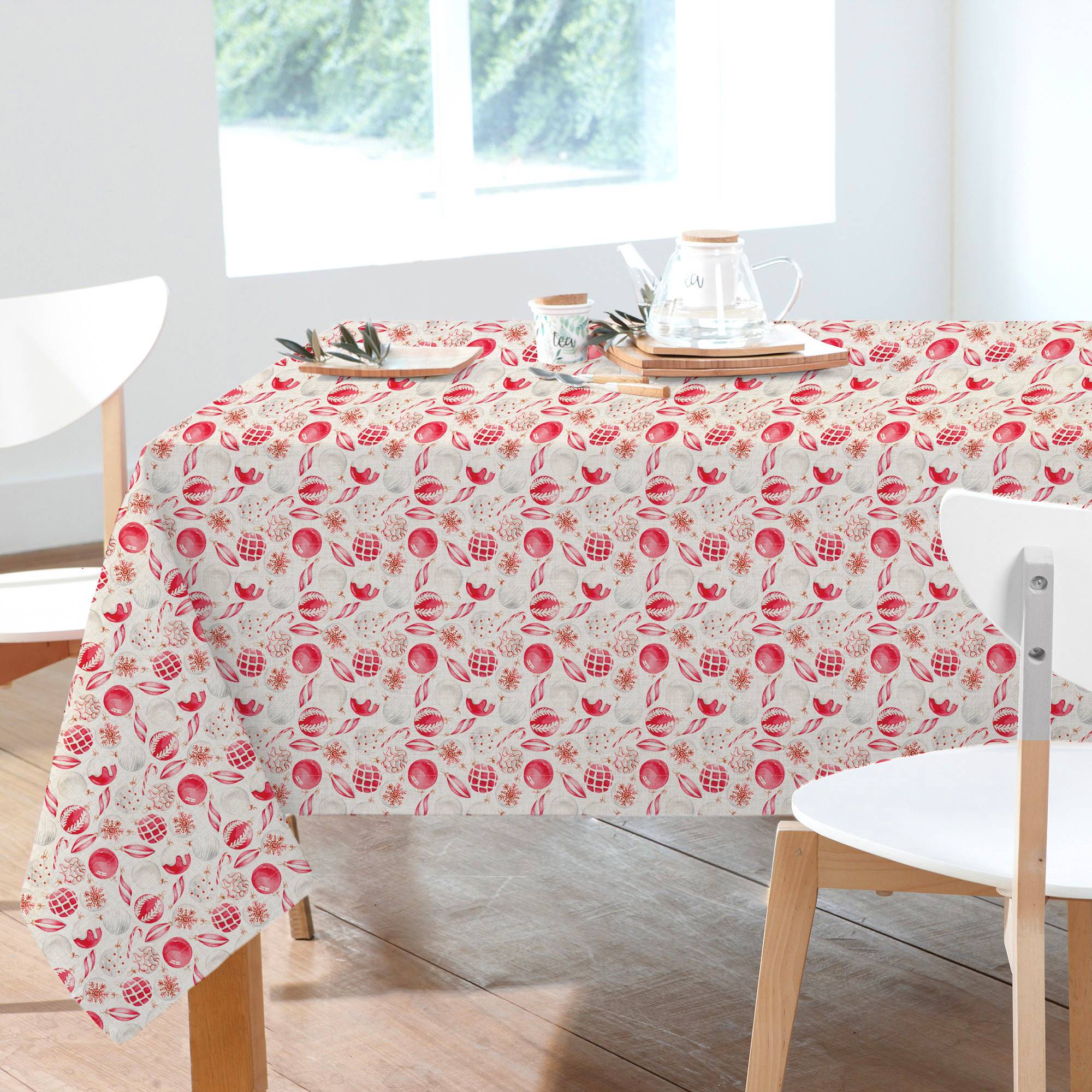 Tovaglia no stiro Kriss palline di natale 140 X 180