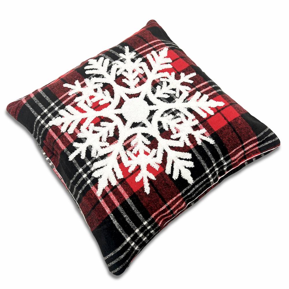 Federa cuscino 45 x 45 in rilievo noah Fiocco di neve tartan