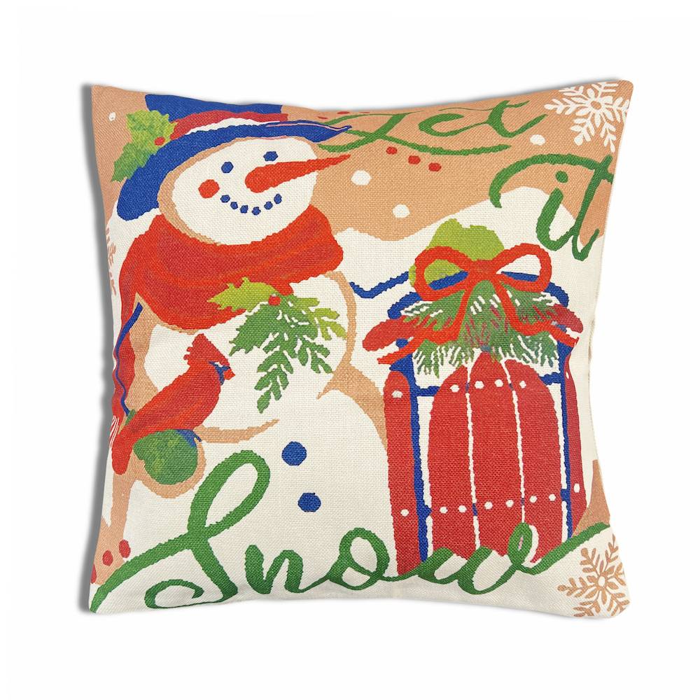 Federa cuscino 45 x 45 greet pupazzo di neve multicolor