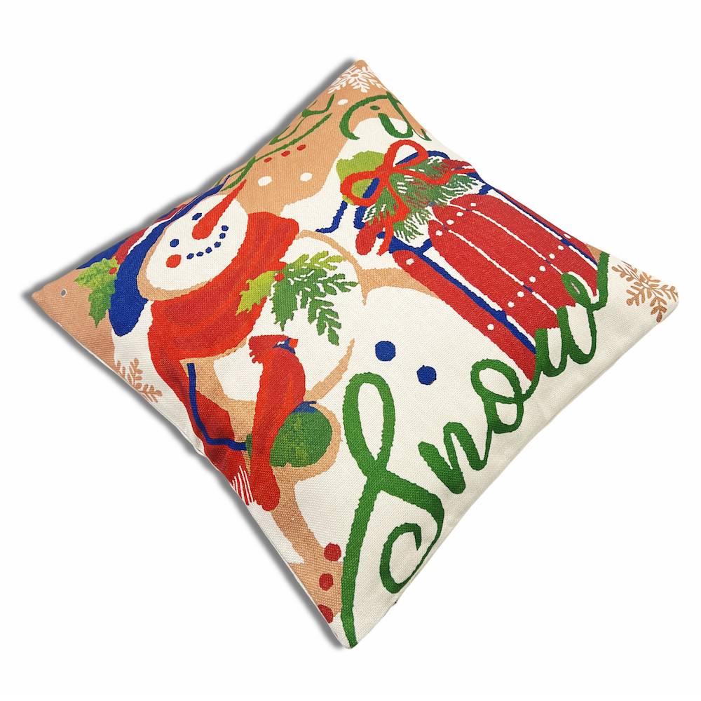 Federa cuscino 45 x 45 greet pupazzo di neve multicolor