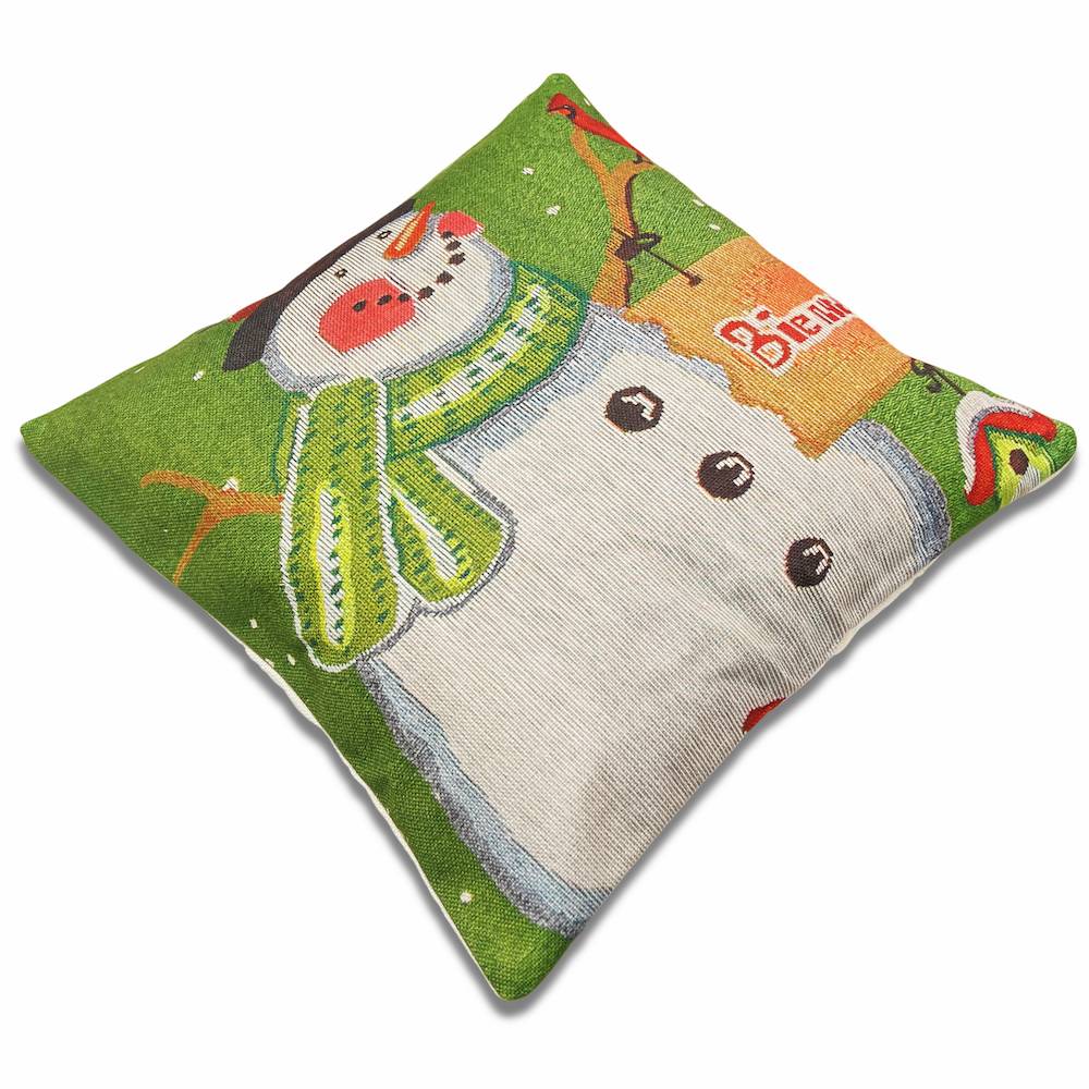 Federa cuscino 45 x 45 greet pupazzo di neve Verde