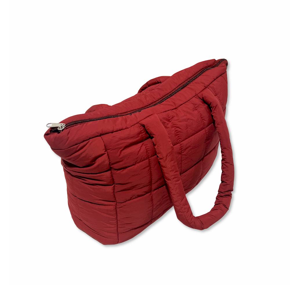 Borsa Tote trapuntata puffer Louise Bordeaux Personalizzata