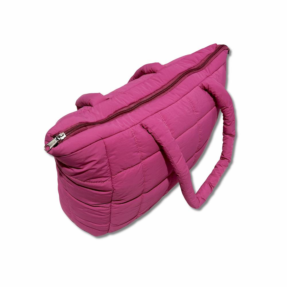 Borsa Tote trapuntata puffer Louise Fucsia Personalizzata