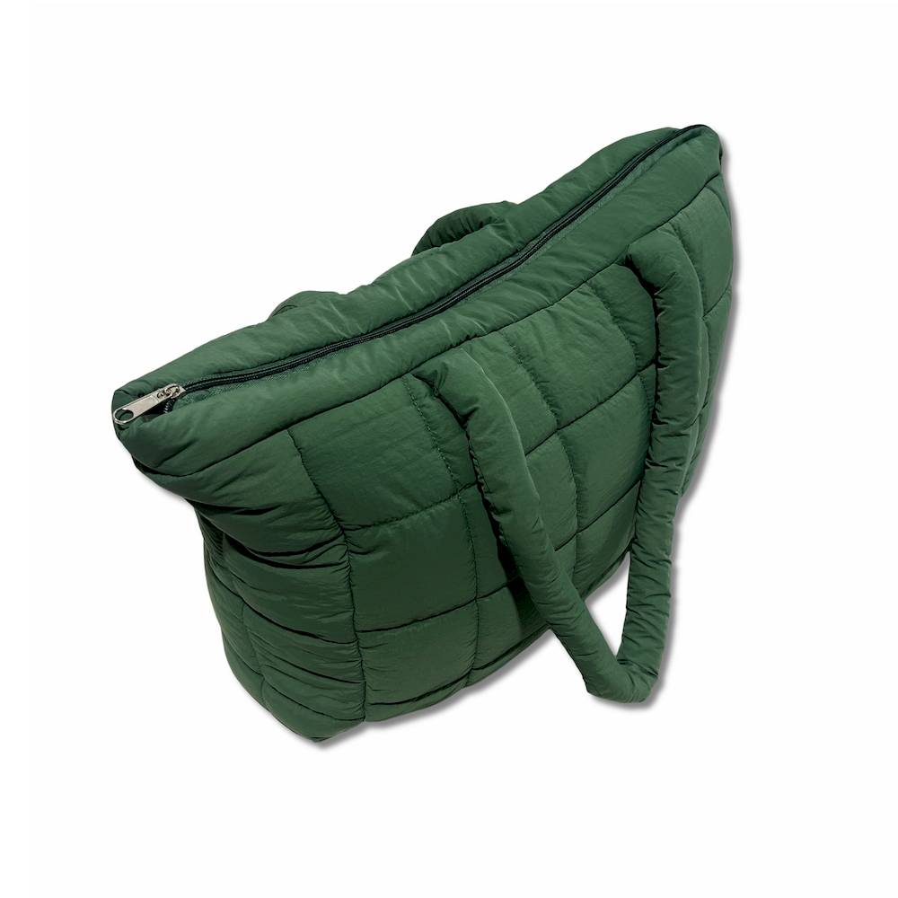 Borsa Tote trapuntata puffer Louise Verde Personalizzata