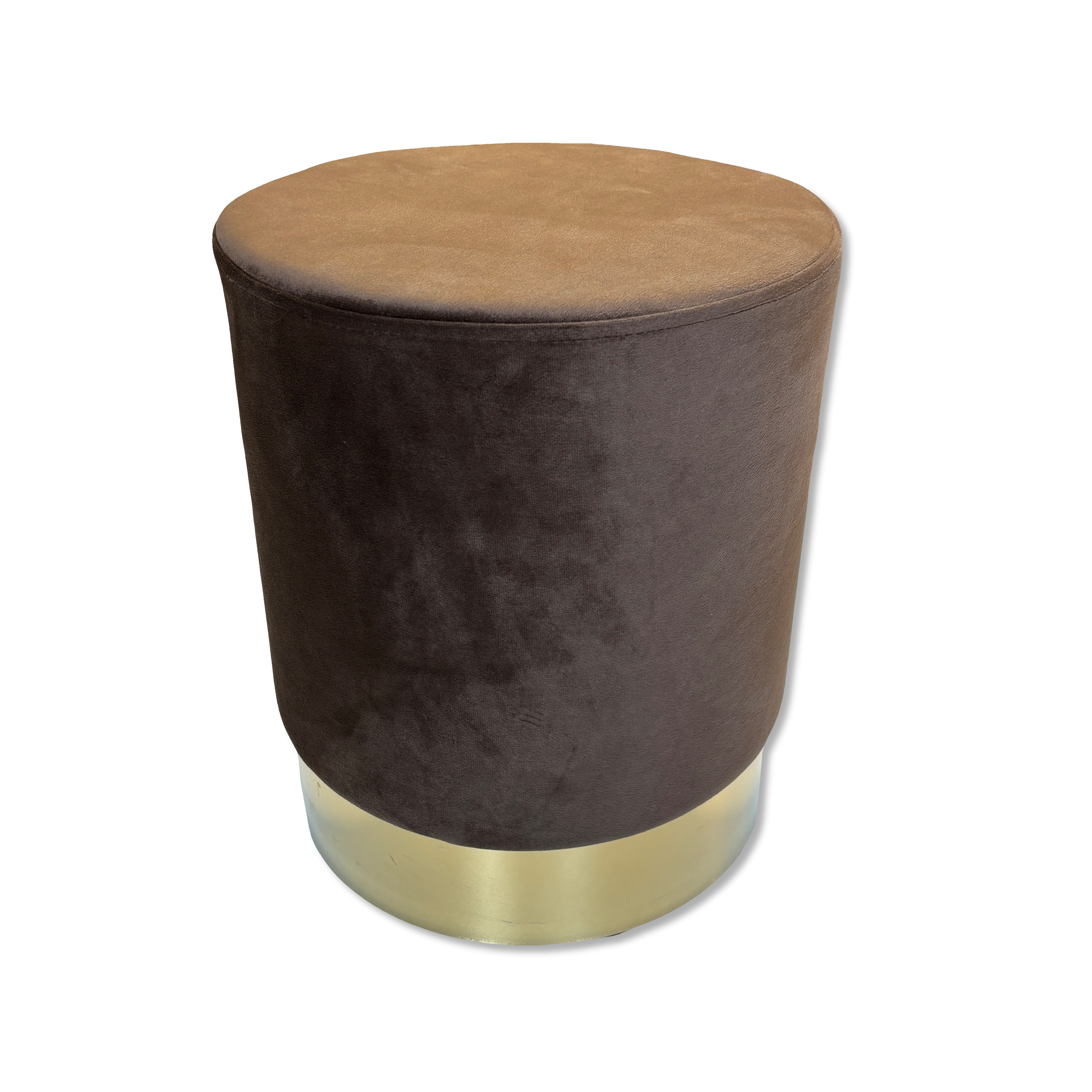 Pouf rotondo in velluto Testa di moro