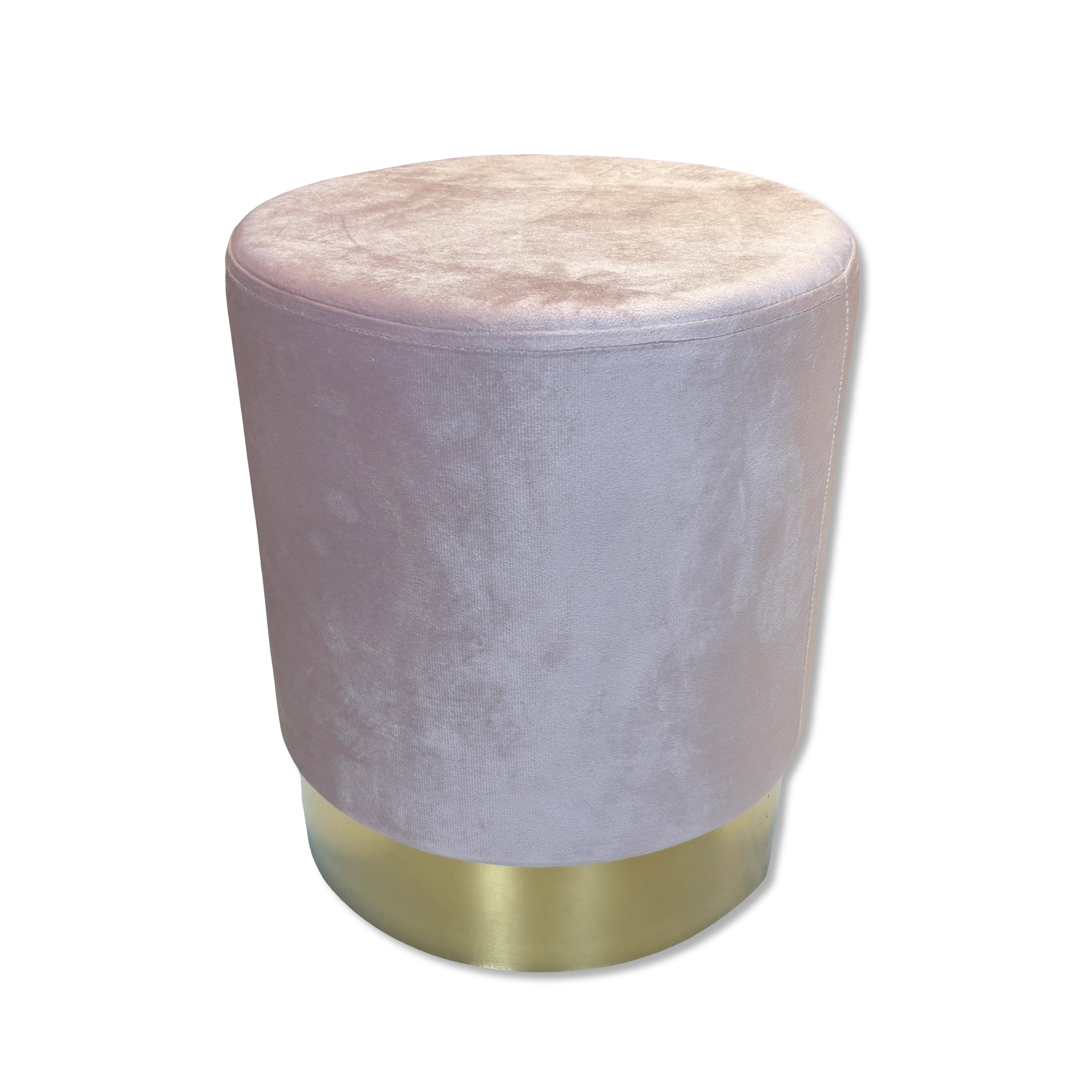 Pouf rotondo in velluto rosa