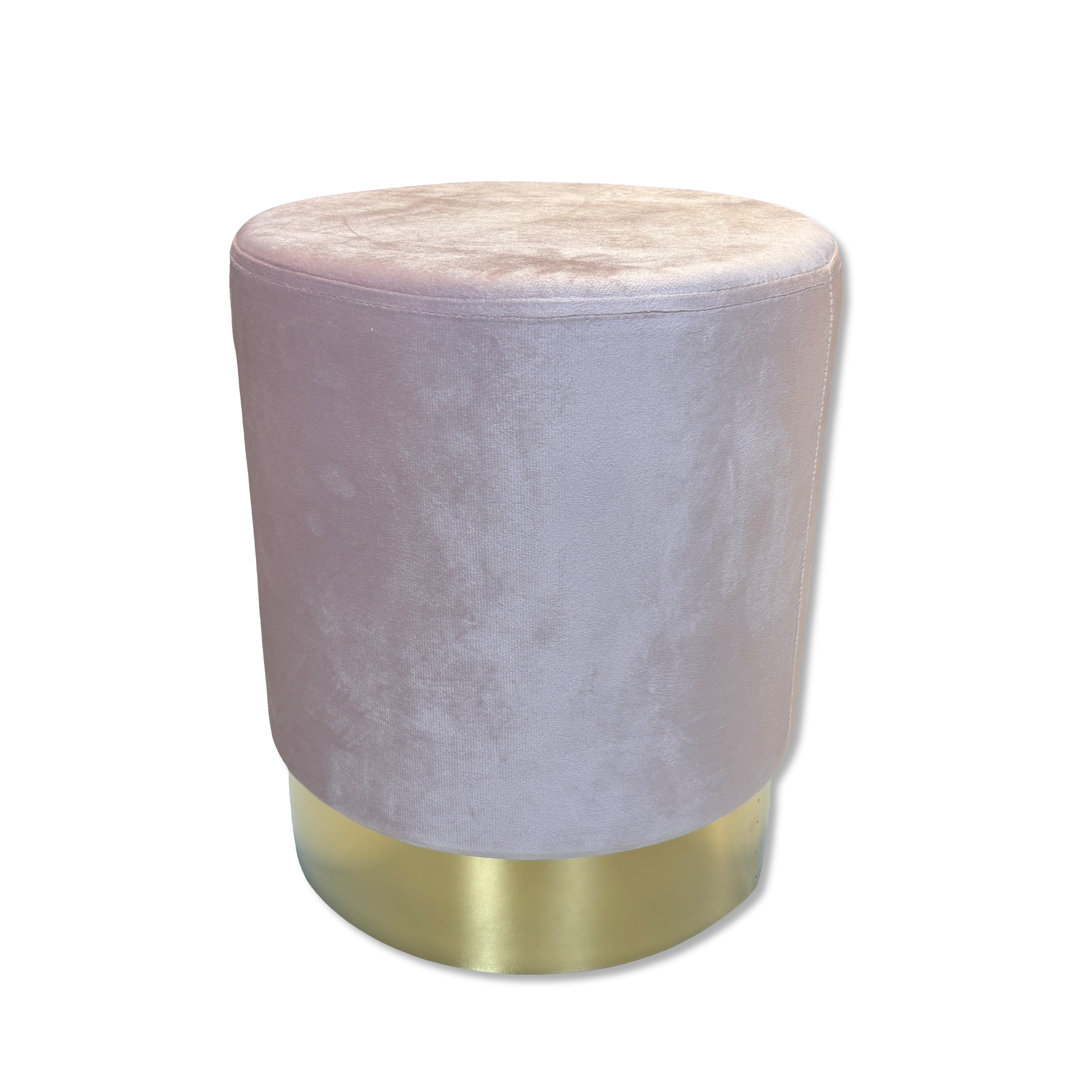 Pouf rotondo in velluto rosa