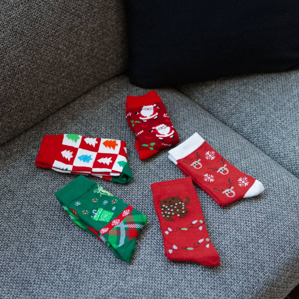 Calze Natalizie in Scatola Regalo Dolciumi e Stelline