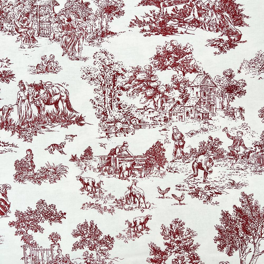 Tessuto a metro Toile de Jouy Bordeaux H 280
