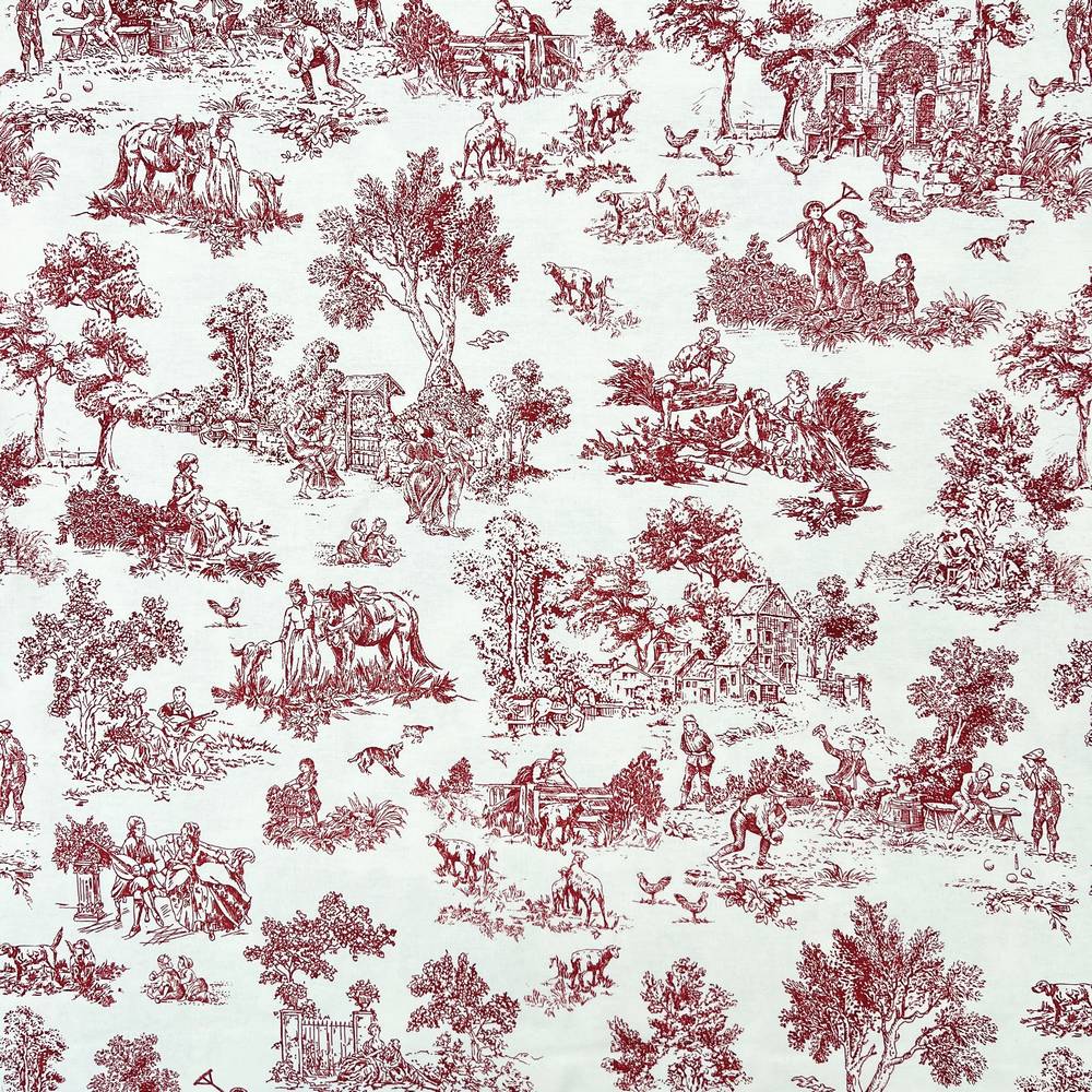 Tessuto a metro Toile de Jouy Bordeaux H 280