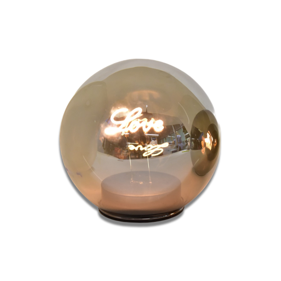 Palla di Natale in vetro specchiato con Luci Love