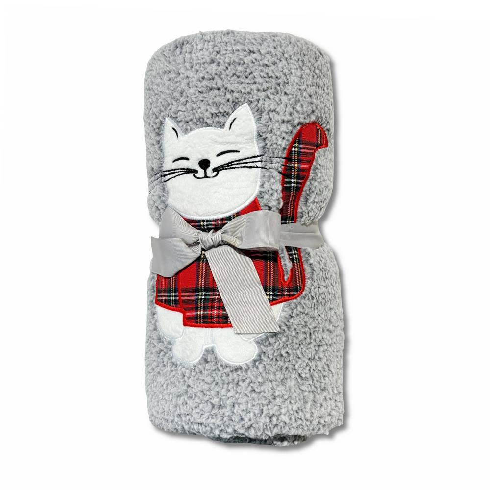 Plaid Gattino Miao ricamato 130 x 160