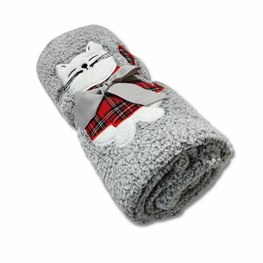 Plaid Gattino Miao ricamato 130 x 160