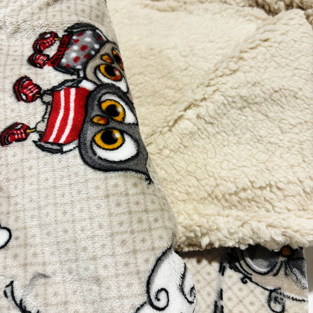 Plaid Sherpa Amici gufetti 130 x 160